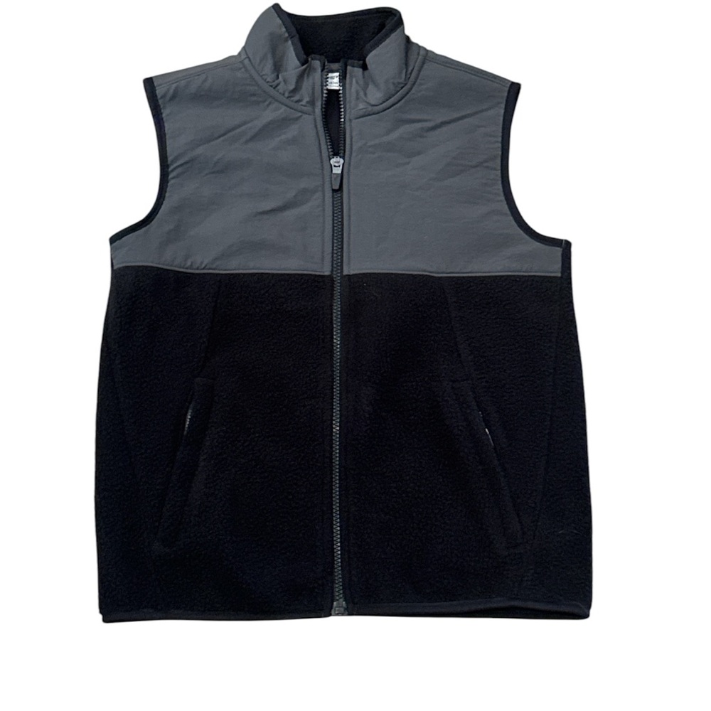 Boys Old Navy Fleece Black and Gray 10/12 Vest